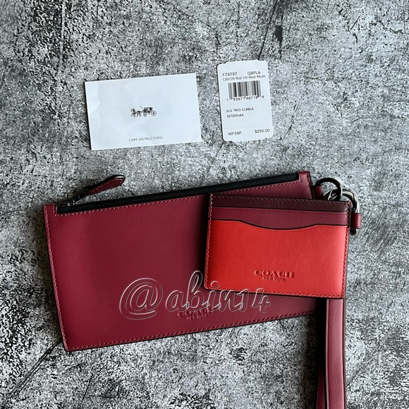 NWT Coach Leather SLG Trio - Picture 2 of 7